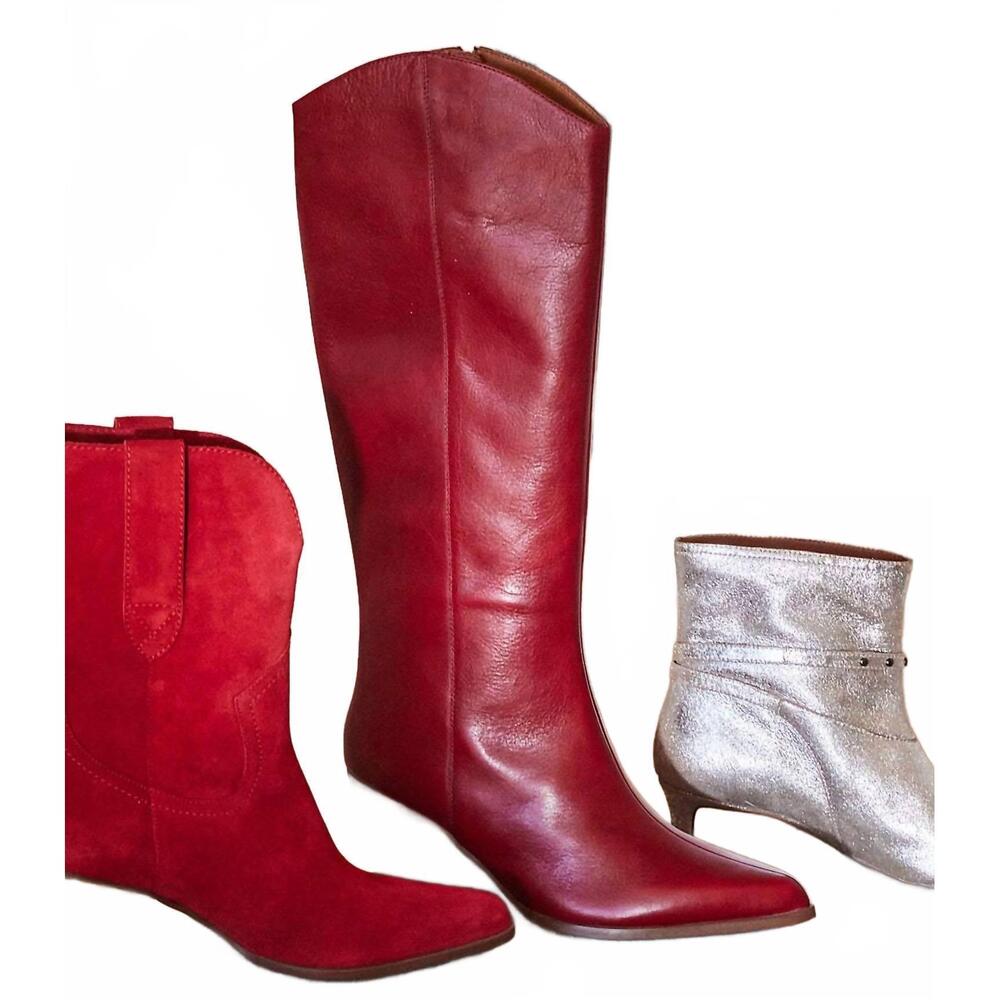 NEW SEYCHELLES women's begging you pointed toe western high boots in cranberry - Picture 9 of 9